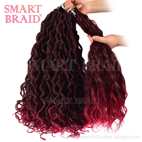Ombre Mermaid Faux Locs 20inch 18strands Braid Hair Bohemin Crochet Braids Synthetic Braiding Hair Extension For Afro Women